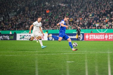 MOENCHENGLADBACH, GERMANY - 28 Ekim 2025: - Almanya Kupası DFB Pokal Borussia Moenchengladbach-Karlsruher SC maçı Borussia Park 'ta.