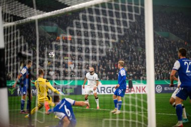 MOENCHENGLADBACH, GERMANY - 28 Ekim 2025: Franck Honorat - Almanya Kupası DFB Pokal Borussia Moenchengladbach-Karlsruher SC maçı Borussia Park 'ta.