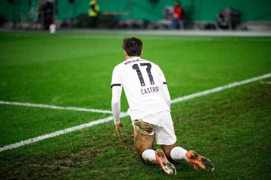 MOENCHENGLADBACH, GERMANY - 28 Ekim 2025: Jens Castrop - Almanya Kupası DFB Pokal Borussia Moenchengladbach-Karlsruher SC maçı Borussia Park 'ta.