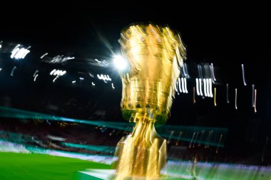 COLOGNE, GERMANY - 29 Ekim 2025: DFB Pokal, Truphy, Altın Kupa - Almanya Kupası DFB Pokal 1.FC Koeln FC Bayern 'e karşı Rhein Enerji Stadyumu' nda oynanan maç.