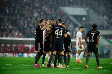 COLOGNE, GERMANY - 29 Ekim 2025: Kutlamalar, gol - Almanya Kupası DFB Pokal 1.FC Koeln FC Bayern 'e karşı Rhein Energie Stadion' da oynanan futbol maçı.