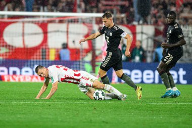 COLOGNE, GERMANY - 29 Ekim 2025: Joshua Kimmich, Dayot Upamecano - Almanya Kupası DFB Pokal 1.FC Koeln FC Bayern 'e karşı Rhein Energie Stadion' da oynanan futbol maçı.