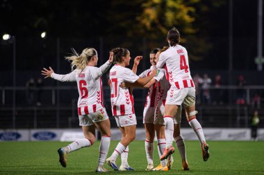 COLOGNE, GERMANY - 31 EKİM, 2025: 1.FC Koeln 'e karşı 1.FC Women Bundesliga maçı. FC Nuernberg, Franz Kremer Stadyumu