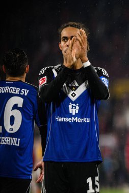 COLOGNE, GERMANY - 2 NOVEMBER, 2025: Yussuf Poulsen - 1.FC Koeln-Hamburger SV maçı Rhein Energie Stadion 'da.