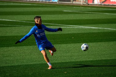 LEVERKUSEN, GERMANY - 4 Kasım 2025: Alejandro Grimaldo - UEFA Şampiyonlar Ligi, MD-1, Bayarena 'da Bayer 04.