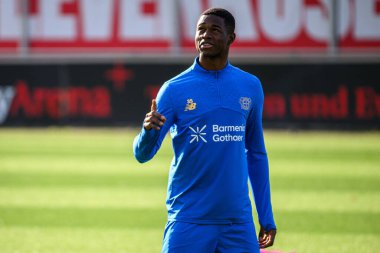 LEVERKUSEN, GERMANY - 4 Kasım 2025: Christian Kofane - UEFA Şampiyonlar Ligi, MD-1, Bayarena Bayer 04.