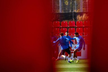 LEVERKUSEN, ALMANY - 4 Kasım 2025: - UEFA Şampiyonlar Ligi, MD-1, Bayer 04 'ü Bayarena' da uygula.