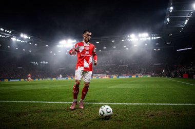 Mainz, Almanya - 6 Kasım 2025: Paul Nebel - UEFA Konferans Ligi 1 'in futbol maçı. FSV Mainz 05, Mewa Arena 'da ACF Fiorentina' ya karşı.