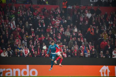 Mainz, Almanya - 6 Kasım 2025: Niccolo Fortini - UEFA Konferans Ligi 1 'in futbol maçı. FSV Mainz 05, Mewa Arena 'da ACF Fiorentina' ya karşı.