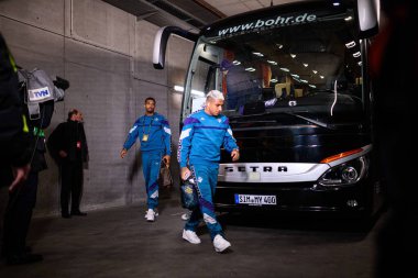 MAINZ, GERMANY - 6 Kasım 2025: Dodo - UEFA Konferans Ligi 1 'in futbol maçı. FSV Mainz 05, Mewa Arena 'da ACF Fiorentina' ya karşı.