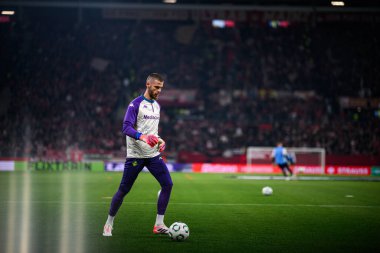 MAINZ, Almanya - 6 Kasım 2025: David de Gea - UEFA Konferans Ligi 1 'in futbol maçı. FSV Mainz 05, Mewa Arena 'da ACF Fiorentina' ya karşı.