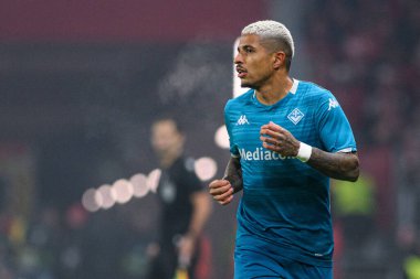 Mainz, Almanya - 6 Kasım 2025 UEFA Konferans Ligi 1 'in futbol maçı. FSV Mainz 05, Mewa Arena 'da ACF Fiorentina' ya karşı.