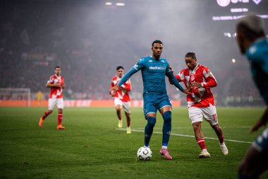 Mainz, Almanya - 6 Kasım 2025 UEFA Konferans Ligi 1 'in futbol maçı. FSV Mainz 05, Mewa Arena 'da ACF Fiorentina' ya karşı.