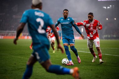 Mainz, Almanya - 6 Kasım 2025 UEFA Konferans Ligi 1 'in futbol maçı. FSV Mainz 05, Mewa Arena 'da ACF Fiorentina' ya karşı.
