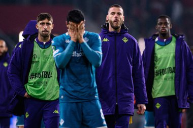 Mainz, Almanya - 6 Kasım 2025 UEFA Konferans Ligi 1 'in futbol maçı. FSV Mainz 05, Mewa Arena 'da ACF Fiorentina' ya karşı.