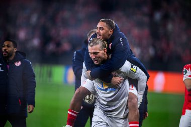 Mainz, Almanya - 6 Kasım 2025 UEFA Konferans Ligi 1 'in futbol maçı. FSV Mainz 05, Mewa Arena 'da ACF Fiorentina' ya karşı.