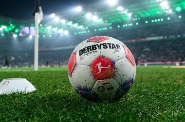 MOENCHENGLADBACH, GERMANY - 8 NOVEMBER, 2025: Ball, Derbystar, select - Bundesliga Borussia Moenchengladbach - 1. FC Koeln Borussia Parkı 'nda. 