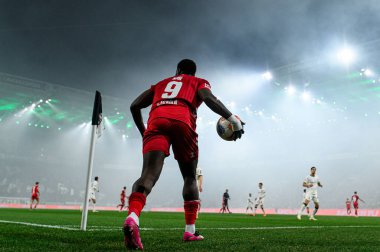 MOENCHENGLADBACH, GERMANY - 8 Kasım 2025: Ragnar Ache - Bundesliga Borussia Moenchengladbach - 1. FC Koeln Borussia Parkı 'nda. 