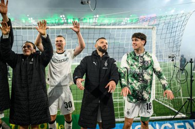 MOENCHENGLADBACH, GERMANY - 8 NOVEMBER, 2025: Rocco Reitz, Nico Elvedi, Franck Honorat, Philipp Sander - Bundesliga Borussia Moenchengladbach - 1. FC Koeln Borussia Parkı 'nda. 