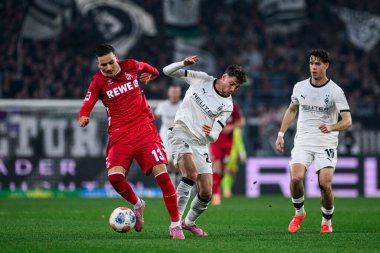MoENCHENGLADBACH, GERMANY - 8 NOVEMBER, 2025: El Mala, Joe Scally - Bundesliga Borussia Moenchengladbach - 1. FC Koeln Borussia Parkı 'nda. 