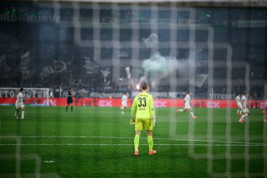 MOENCHENGLADBACH, GERMANY - 8 Kasım 2025: Moritz Nicolas - Bundesliga Borussia Moenchengladbach 1. FC Koeln Borussia Parkı 'nda. 