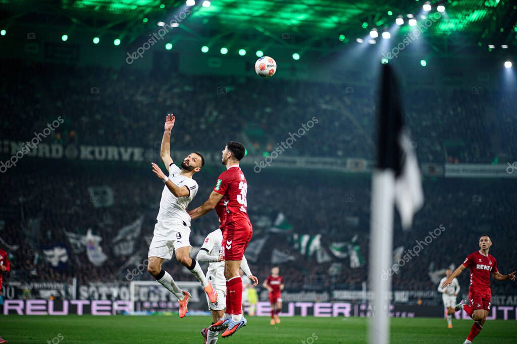 MOENCHENGLADBACH, GERMANY - 8 NOVEMBER, 2025: Franck Honorat, Cenk Oezkacar - The football match of Bundesliga Borussia Moenchengladbach vs 1. FC Koeln at Borussia Park.