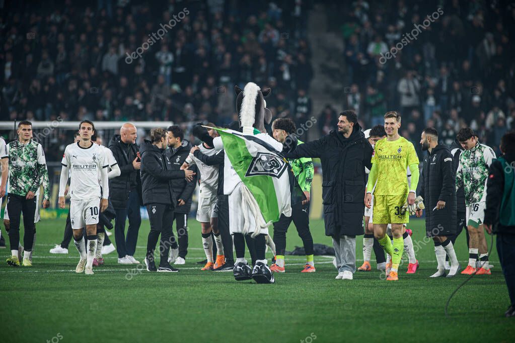MOENCHENGLADBACH, GERMANY - 8 NOVEMBER, 2025: Juenter, official mascot - The football match of Bundesliga Borussia Moenchengladbach vs 1. FC Koeln at Borussia Park.
