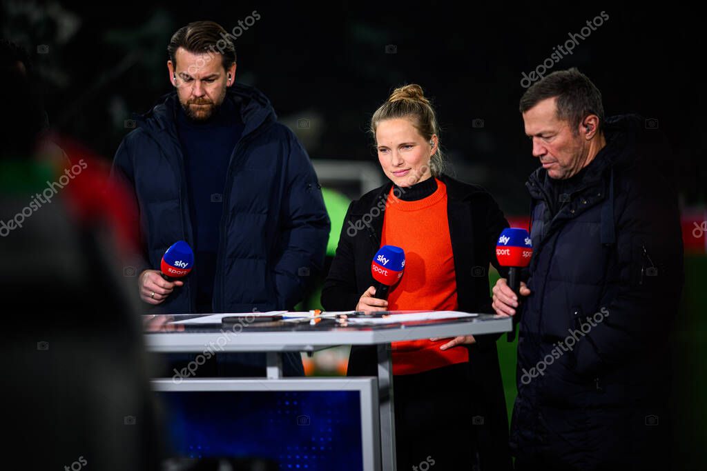 MOENCHENGLADBACH, GERMANY - 8 NOVEMBER, 2025: Thomas Kessler, Tabea Kemme, Lothar Matthaus - The football match of Bundesliga Borussia Moenchengladbach vs 1. FC Koeln at Borussia Park.
