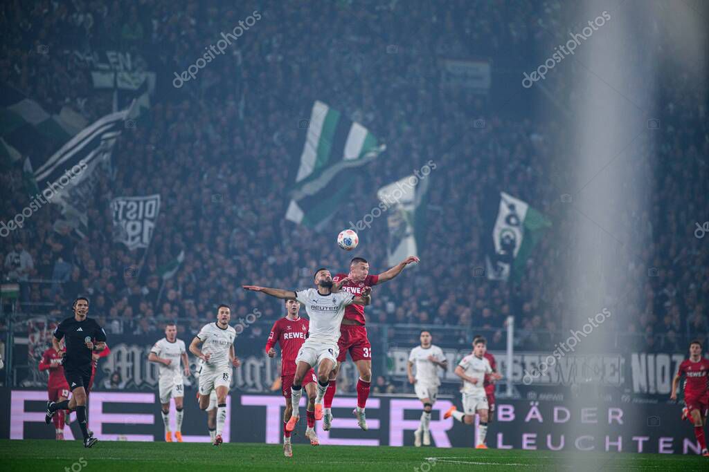 MOENCHENGLADBACH, GERMANY - 8 NOVEMBER, 2025: Franck Honorat, Kristoffer Lund - The football match of Bundesliga Borussia Moenchengladbach vs 1. FC Koeln at Borussia Park.