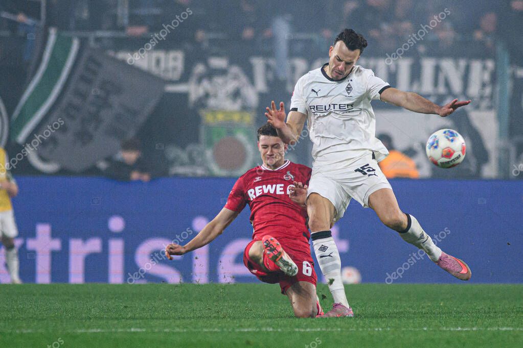 MOENCHENGLADBACH, GERMANY - 8 NOVEMBER, 2025: Eric Martel, Haris Tabakovic - The football match of Bundesliga Borussia Moenchengladbach vs 1. FC Koeln at Borussia Park.