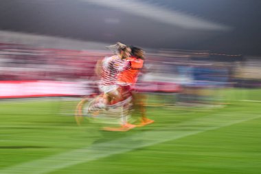 COLOGNE, ALMANY - 9 Kasım 2025: Vanessa Leimenstoll - Frauen Bundesliga 1 'in futbol maçı. FC Koeln, Franz Kremer Stadyumu 'nda TSG Hoffenheim' a karşı.. 