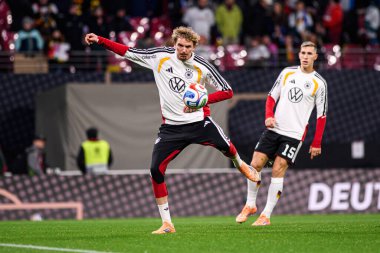 LEIPZIG, GERMANY - 17 Kasım 2025: Nick Woltemade - Dünya Kupası 2026 ön eleme karşılaşması Almanya ile Slovakya arasında Red Bull Arena 'da.