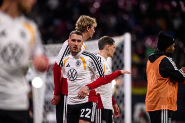 LEIPZIG, GERMANY - 17 Kasım 2025: David Raum - Dünya Kupası 2026 ön eleme karşılaşması Almanya ile Slovakya arasında Red Bull Arena 'da.