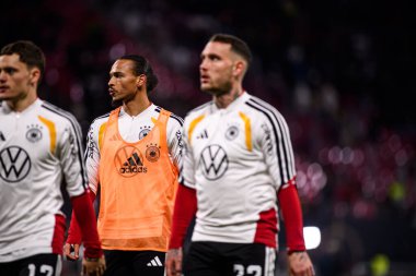 LEIPZIG, GERMANY - 17 Kasım 2025: Leroy Sane - Dünya Kupası 2026 ön eleme karşılaşması Almanya ile Slovakya arasında Red Bull Arena 'da.