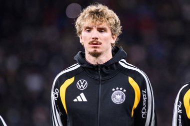 LEIPZIG, GERMANY - 17 Kasım 2025: Nick Woltemade - Dünya Kupası 2026 ön eleme karşılaşması Almanya ile Slovakya arasında Red Bull Arena 'da.