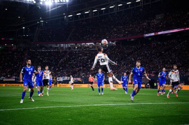 LEIPZIG, GERMANY - 17 Kasım 2025: Serge Gnabry - Dünya Kupası 2026 ön eleme karşılaşması Almanya ile Slovakya arasında Red Bull Arena 'da.