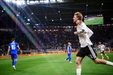 LEIPZIG, GERMANY - 17 Kasım 2025: Nick Woltemade - Dünya Kupası 2026 ön eleme karşılaşması Almanya ile Slovakya arasında Red Bull Arena 'da.