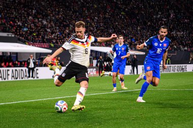 LEIPZIG, GERMANY - 17 Kasım 2025: Joshua Kimmich - Dünya Kupası 2026 ön eleme karşılaşması Almanya ile Slovakya arasında Red Bull Arena 'da.