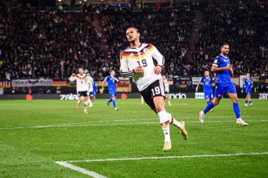 LEIPZIG, GERMANY - 17 Kasım 2025: Leroy Sane - Dünya Kupası 2026 ön eleme karşılaşması Almanya ile Slovakya arasında Red Bull Arena 'da.