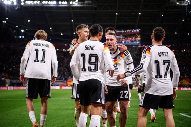 LEIPZIG, GERMANY - 17 Kasım 2025: Leon Goretzka, Leroy Sane, Nick Woltemade, Jonathan Tah, Florian Wirtz - Dünya Kupası 2026 ön eleme karşılaşması.