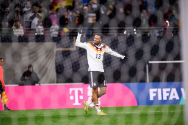 LEIPZIG, GERMANY - 17 Kasım 2025: Felix Nmecha - Dünya Kupası 2026 ön eleme karşılaşması Almanya ile Slovakya arasında Red Bull Arena 'da.