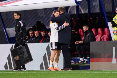 LEIPZIG, GERMANY - 17 NOVEMBER, 2025: Florian Wirtz, Coach, Julian Nagelsmann, vekil - Dünya Kupası 2026 ön eleme karşılaşması Almanya - Red Bull Arena 'da Slovakya' ya karşı.