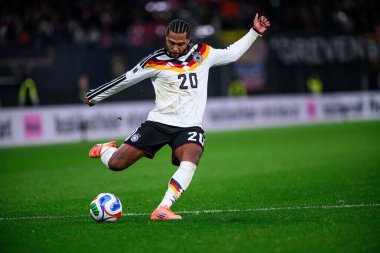 LEIPZIG, GERMANY - 17 Kasım 2025: Serge Gnabry - Dünya Kupası 2026 ön eleme karşılaşması Almanya ile Slovakya arasında Red Bull Arena 'da.