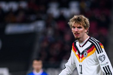 LEIPZIG, GERMANY - 17 Kasım 2025: Nick Woltemade - Dünya Kupası 2026 ön eleme karşılaşması Almanya ile Slovakya arasında Red Bull Arena 'da.