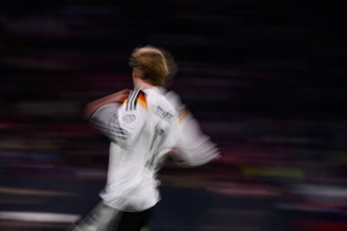 LEIPZIG, GERMANY - 17 Kasım 2025: Nick Woltemade - Dünya Kupası 2026 ön eleme karşılaşması Almanya ile Slovakya arasında Red Bull Arena 'da.