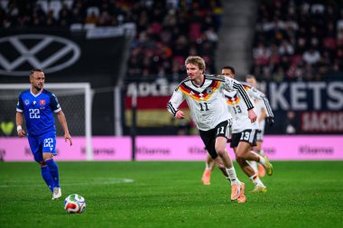 LEIPZIG, GERMANY - 17 Kasım 2025: Nick Woltemade - Dünya Kupası 2026 ön eleme karşılaşması Almanya ile Slovakya arasında Red Bull Arena 'da.