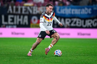 LEIPZIG, GERMANY - 17 Kasım 2025: David Raum - Dünya Kupası 2026 ön eleme karşılaşması Almanya ile Slovakya arasında Red Bull Arena 'da.