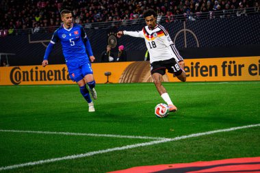 LEIPZIG, GERMANY - 17 Kasım 2025: Nathaniel Brown - Dünya Kupası 2026 ön eleme karşılaşması Almanya ile Slovakya arasında Red Bull Arena 'da.