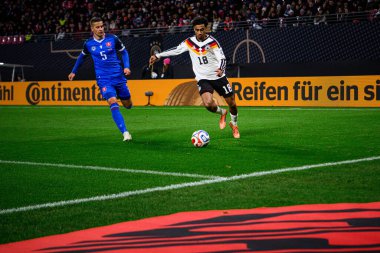 LEIPZIG, GERMANY - 17 Kasım 2025: Nathaniel Brown - Dünya Kupası 2026 ön eleme karşılaşması Almanya ile Slovakya arasında Red Bull Arena 'da.