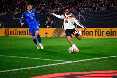 LEIPZIG, GERMANY - 17 Kasım 2025: Nathaniel Brown - Dünya Kupası 2026 ön eleme karşılaşması Almanya ile Slovakya arasında Red Bull Arena 'da.
